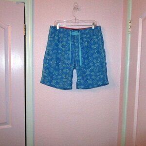 Reyn Spooner Mens Board Shorts Size 36 Swim Trunks Pockets Tribal Fish Beach NEW